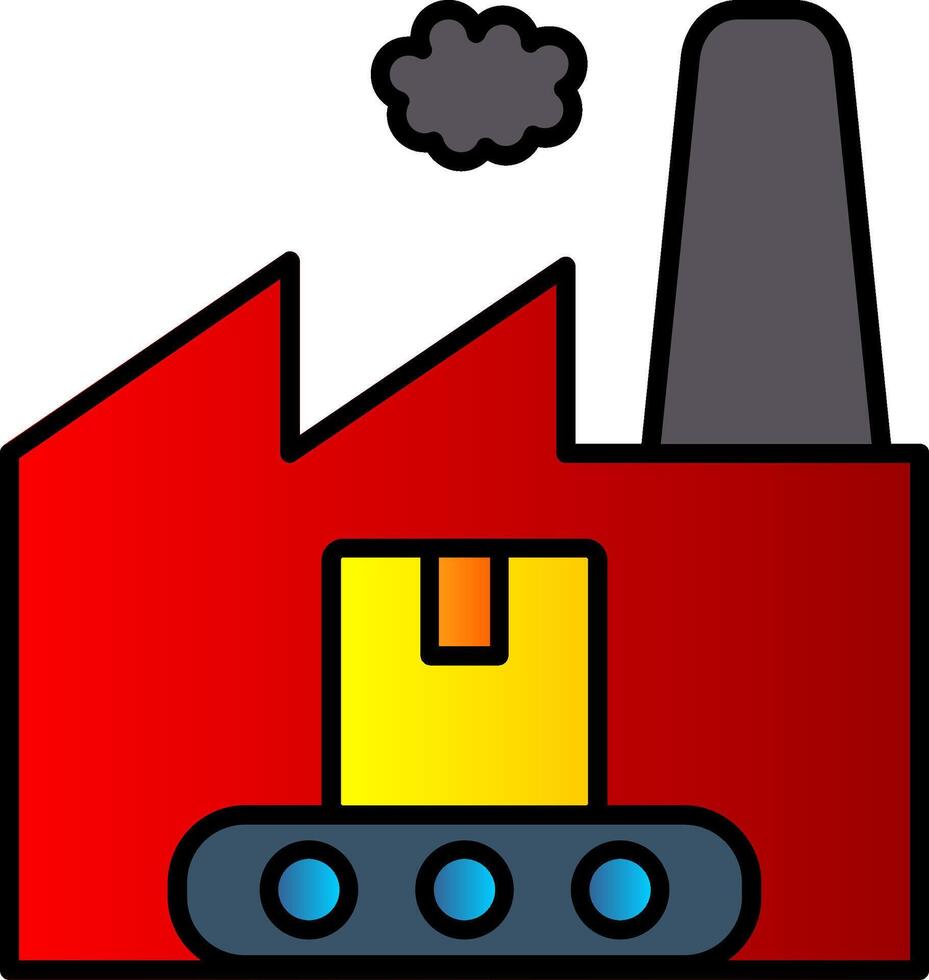 Manufacturing Line Filled Gradient  Icon vector