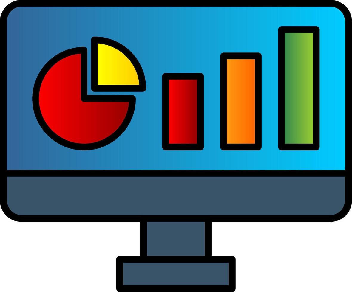 Dashboard Line Filled Gradient  Icon vector