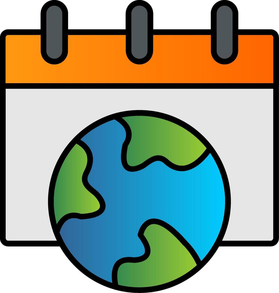Eco calendar Line Filled Gradient  Icon vector