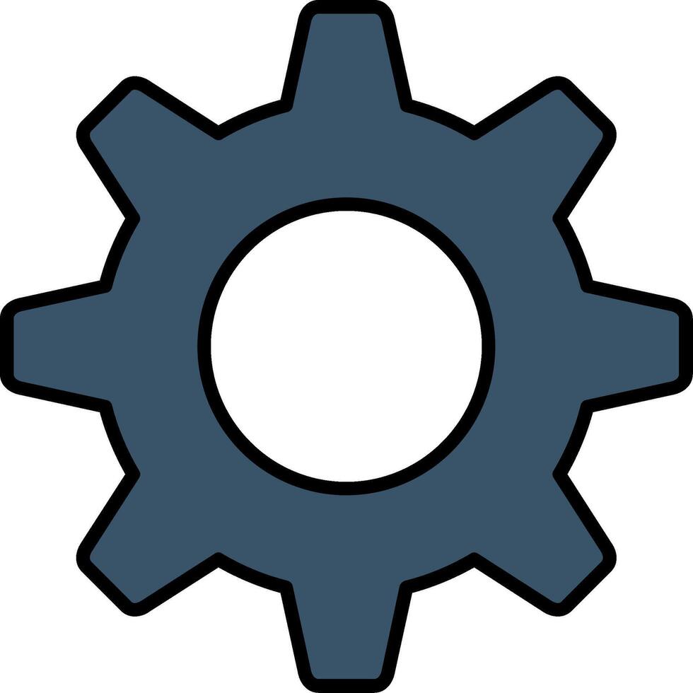 Setting Line Filled Gradient  Icon vector