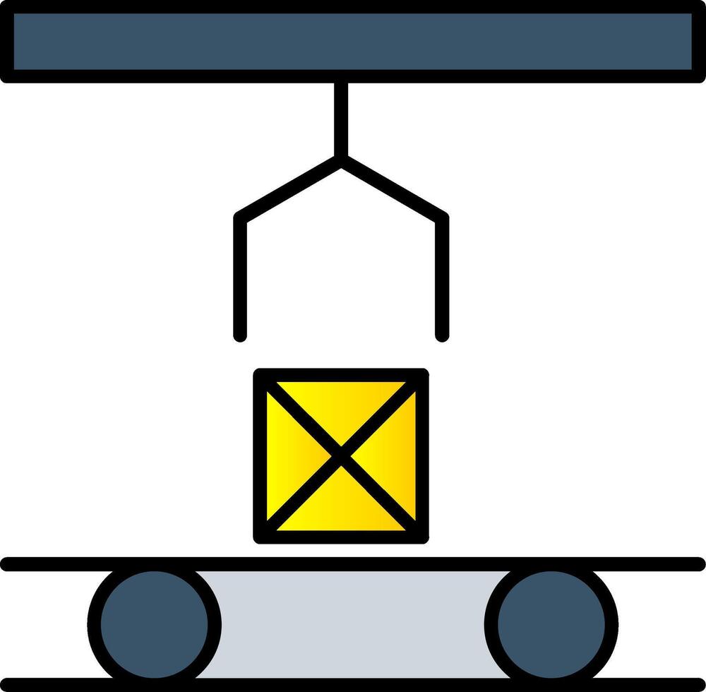 Mass Production Line Filled Gradient  Icon vector