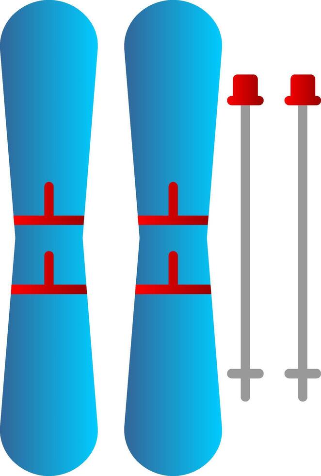 Skis Flat Gradient  Icon vector