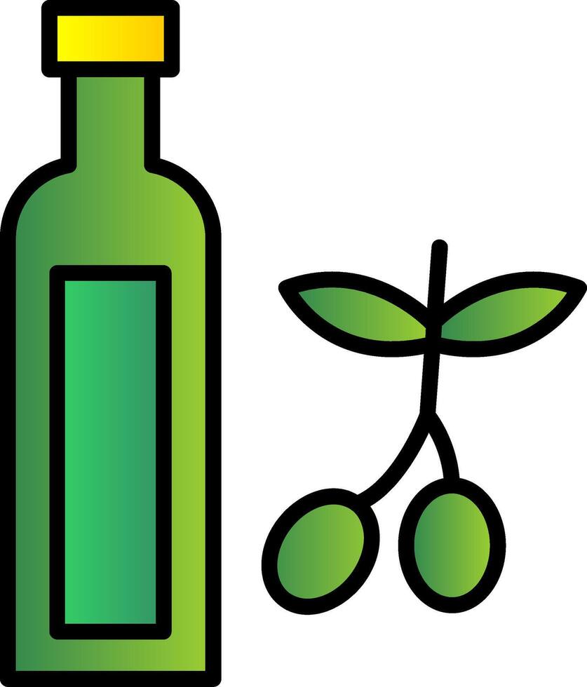 Olive Oil Line Filled Gradient  Icon vector