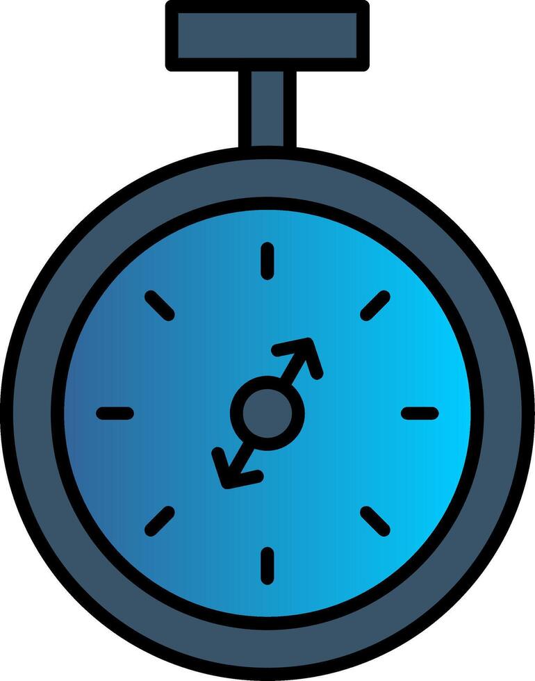 bolsillo reloj línea lleno degradado icono vector