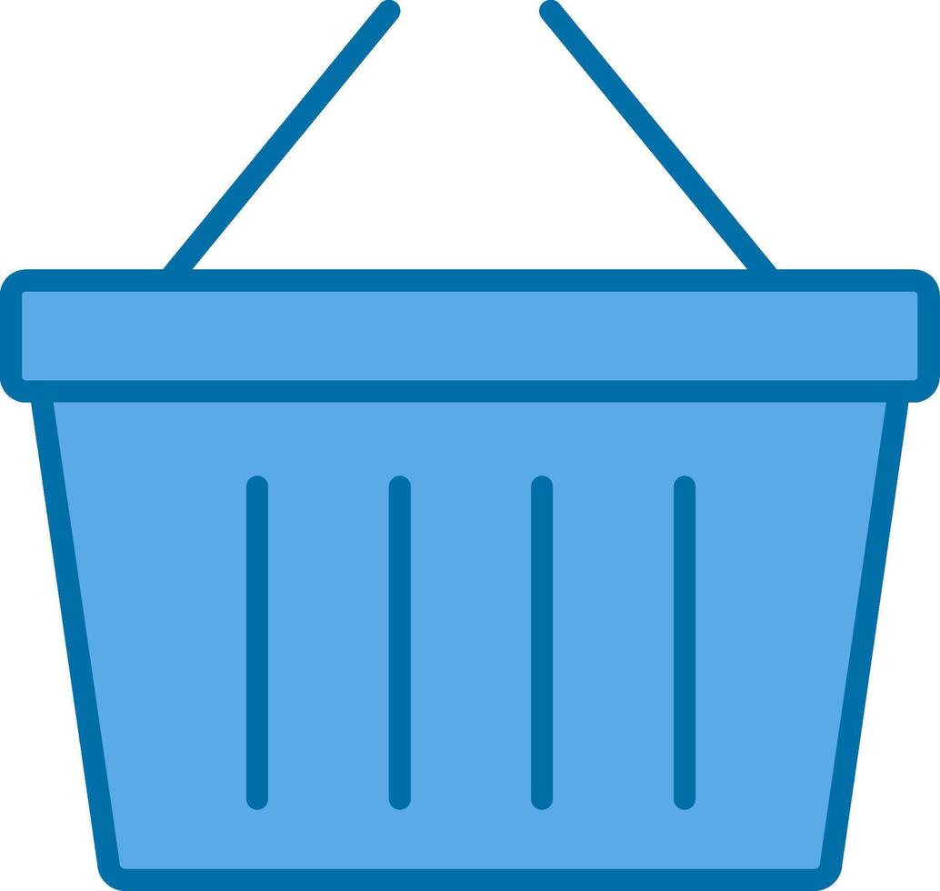 Basket Filled Blue  Icon vector