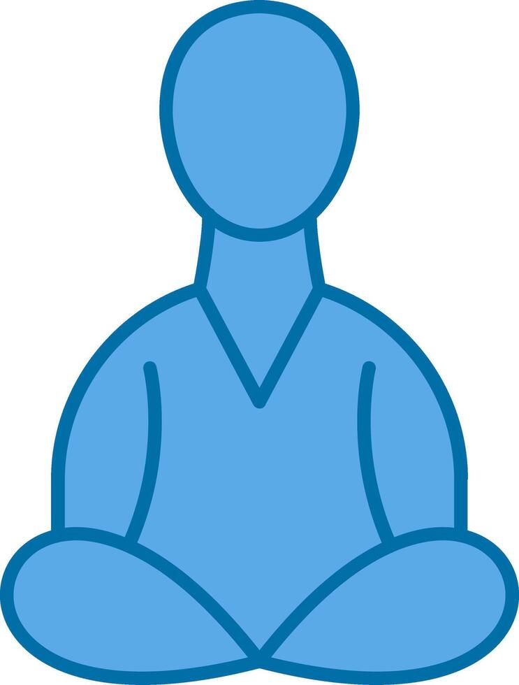Meditation Filled Blue  Icon vector