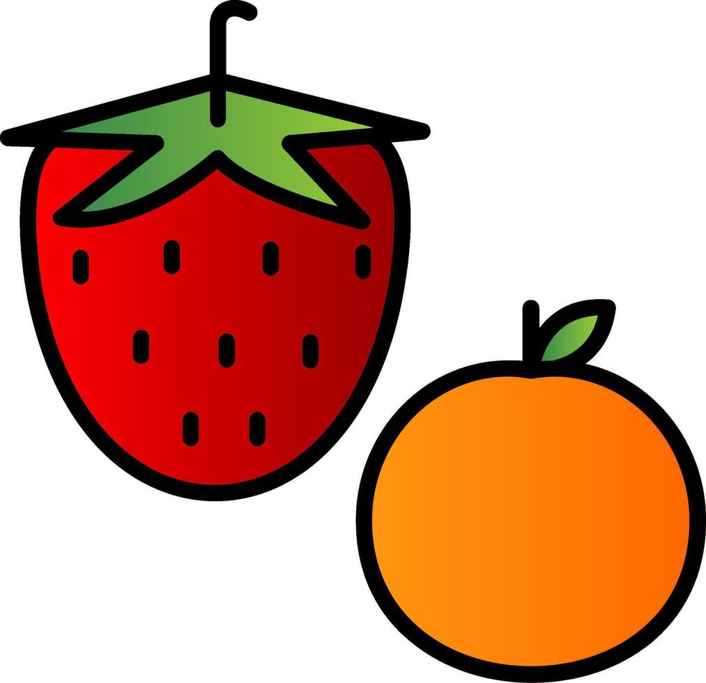 Fruit Line Filled Gradient  Icon vector