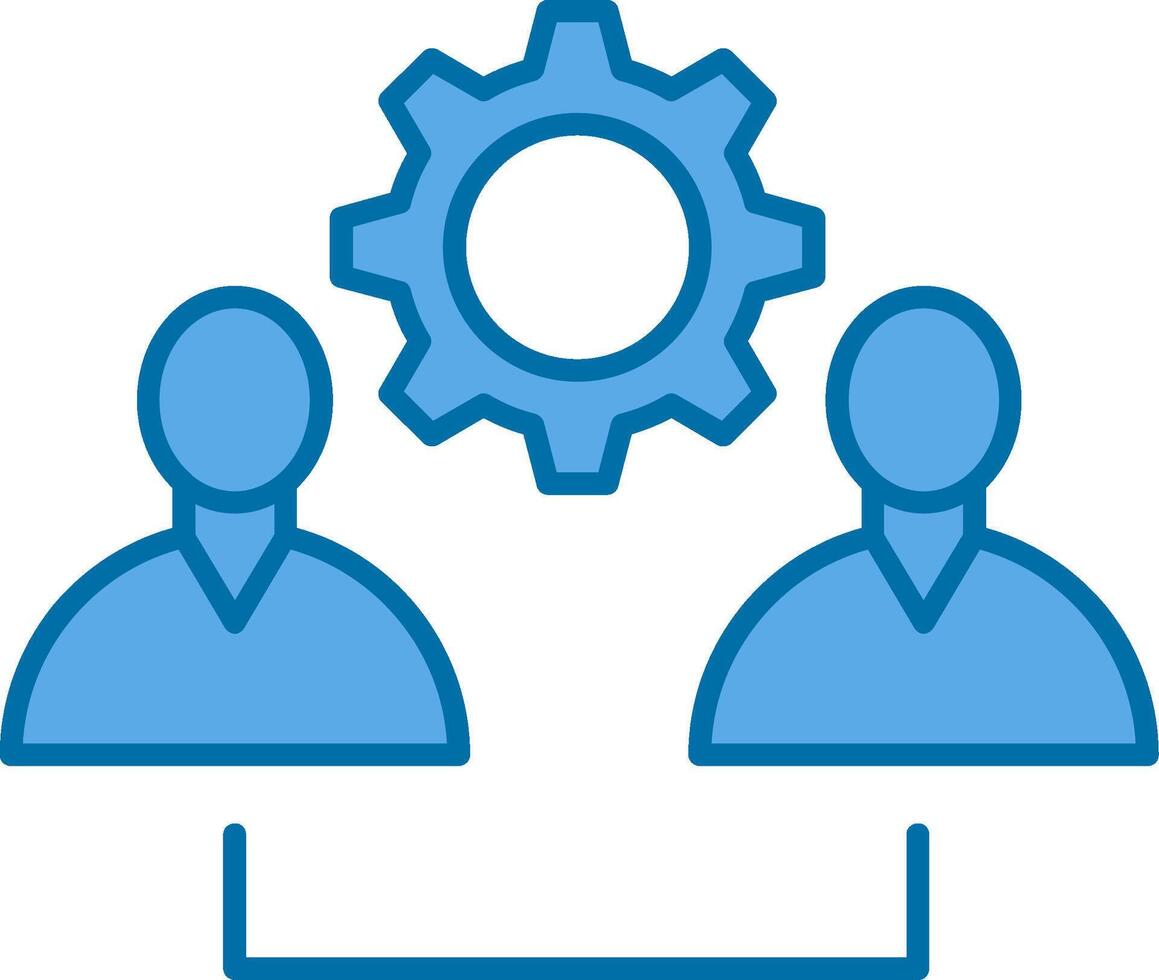 Team Work Filled Blue  Icon vector