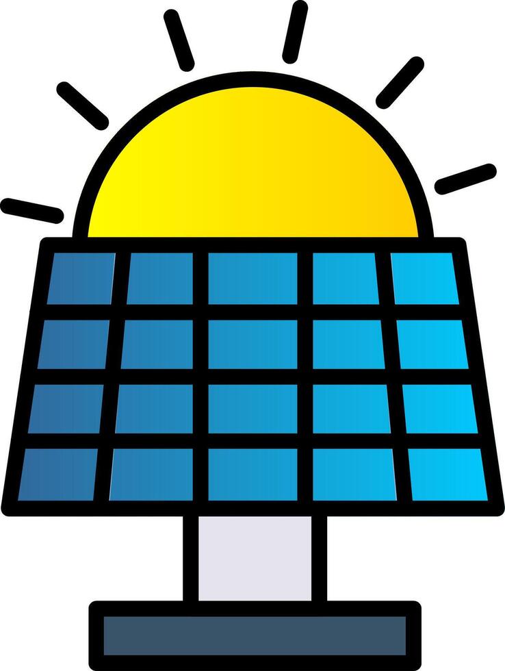 Solar Panel Line Filled Gradient  Icon vector