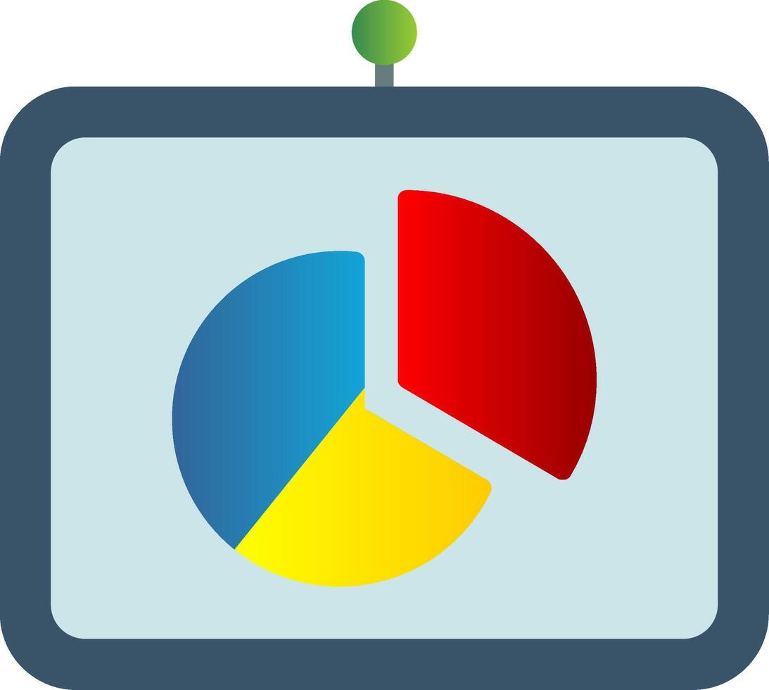 Pie Chart Flat Gradient  Icon vector