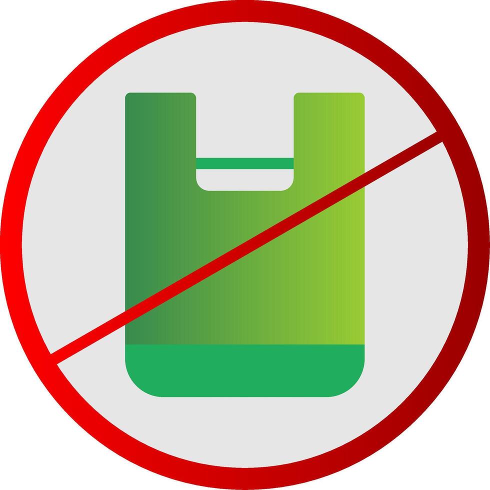 No el plastico bolso plano degradado icono vector