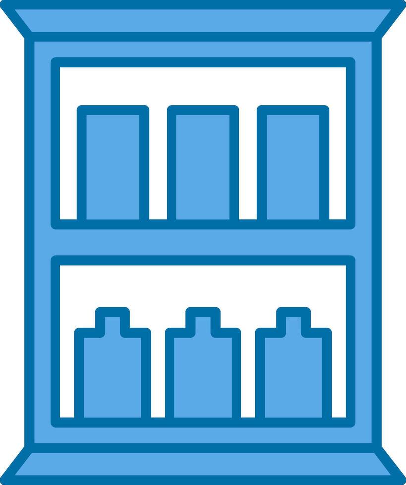 Medicine Cabinet Filled Blue  Icon vector
