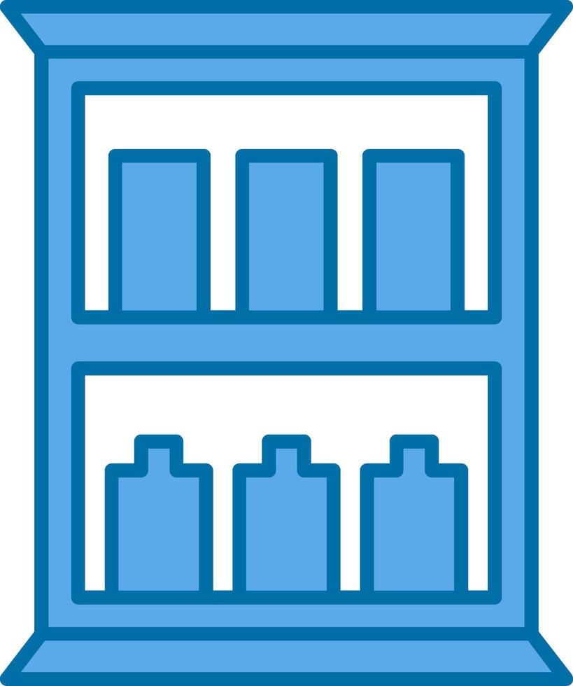 Medicine Cabinet Filled Blue  Icon vector