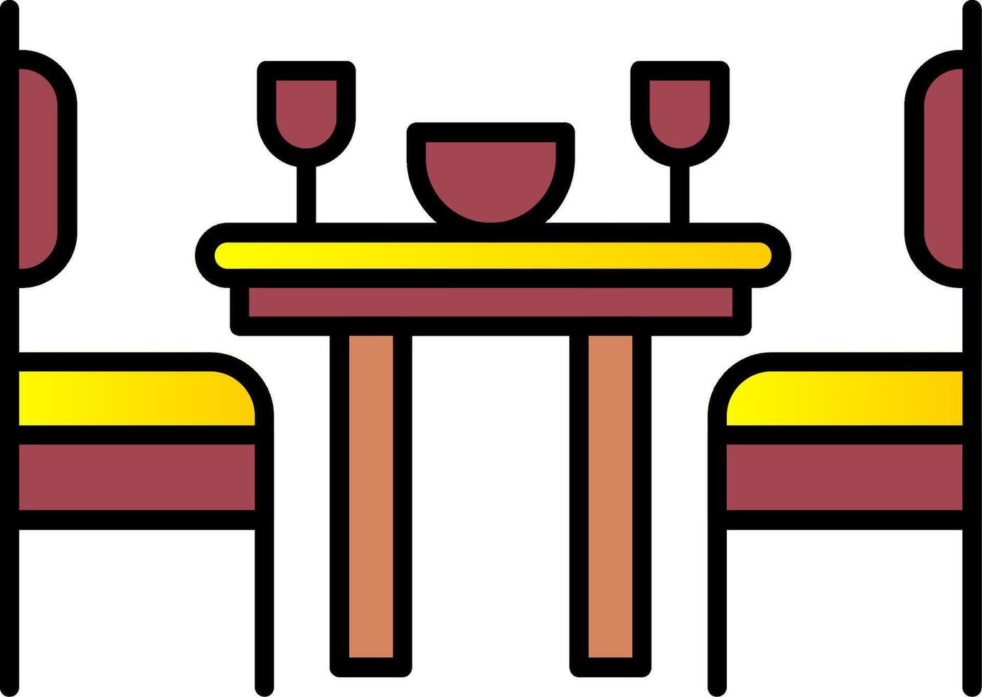 Dining Room Line Filled Gradient  Icon vector