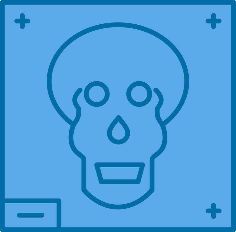 Skull X - ray Filled Blue  Icon vector