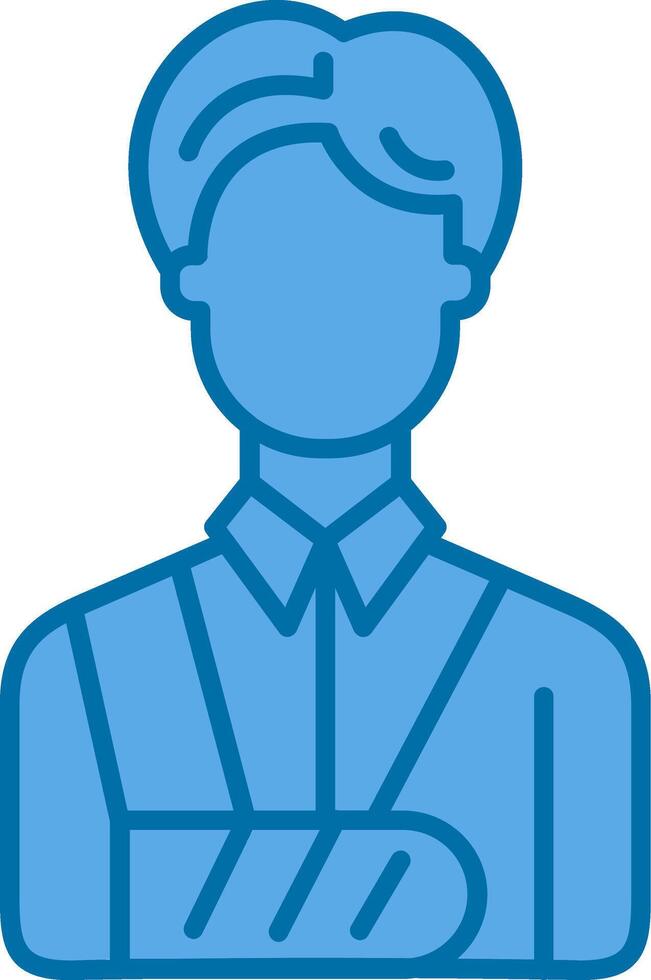 Bandaged Person Filled Blue  Icon vector