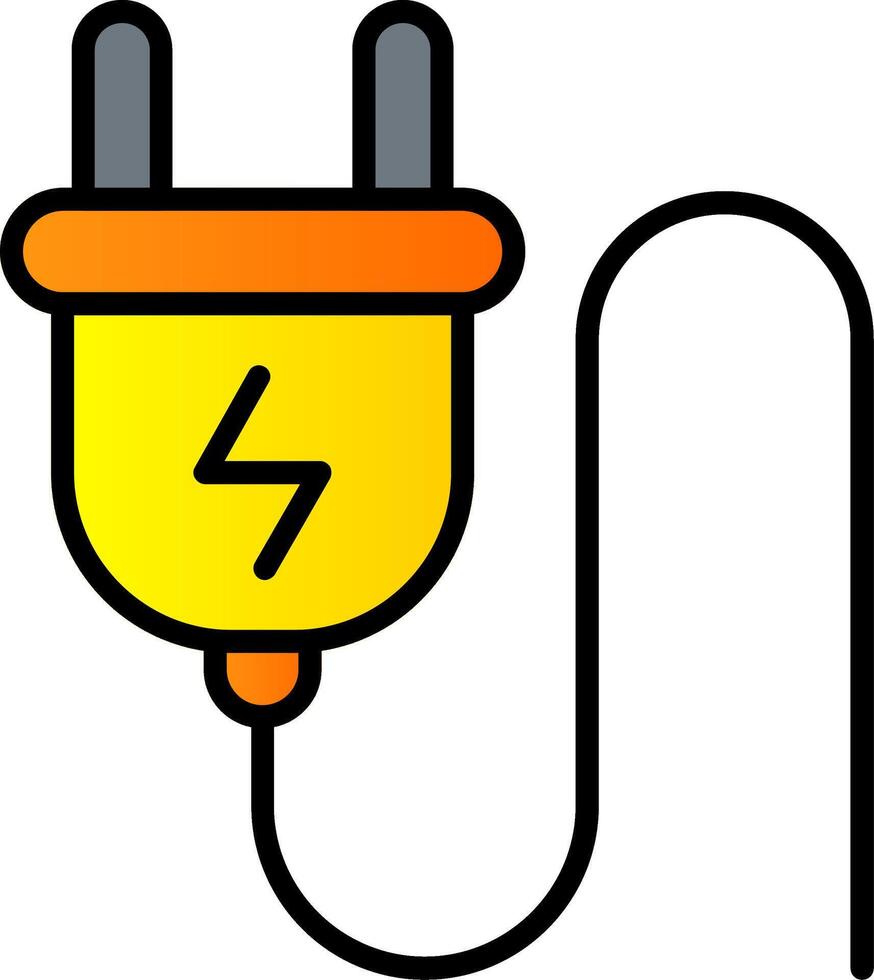 Plug Line Filled Gradient  Icon vector