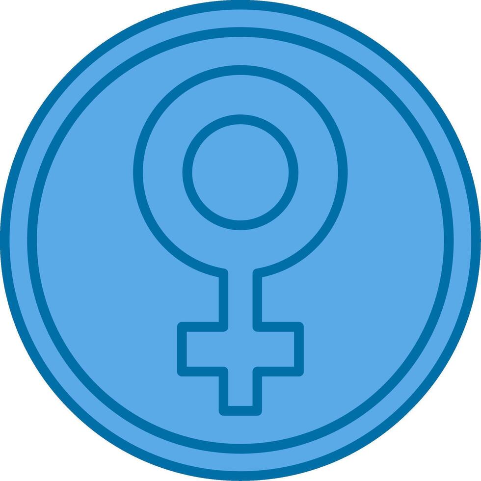 Female symbol Filled Blue  Icon vector