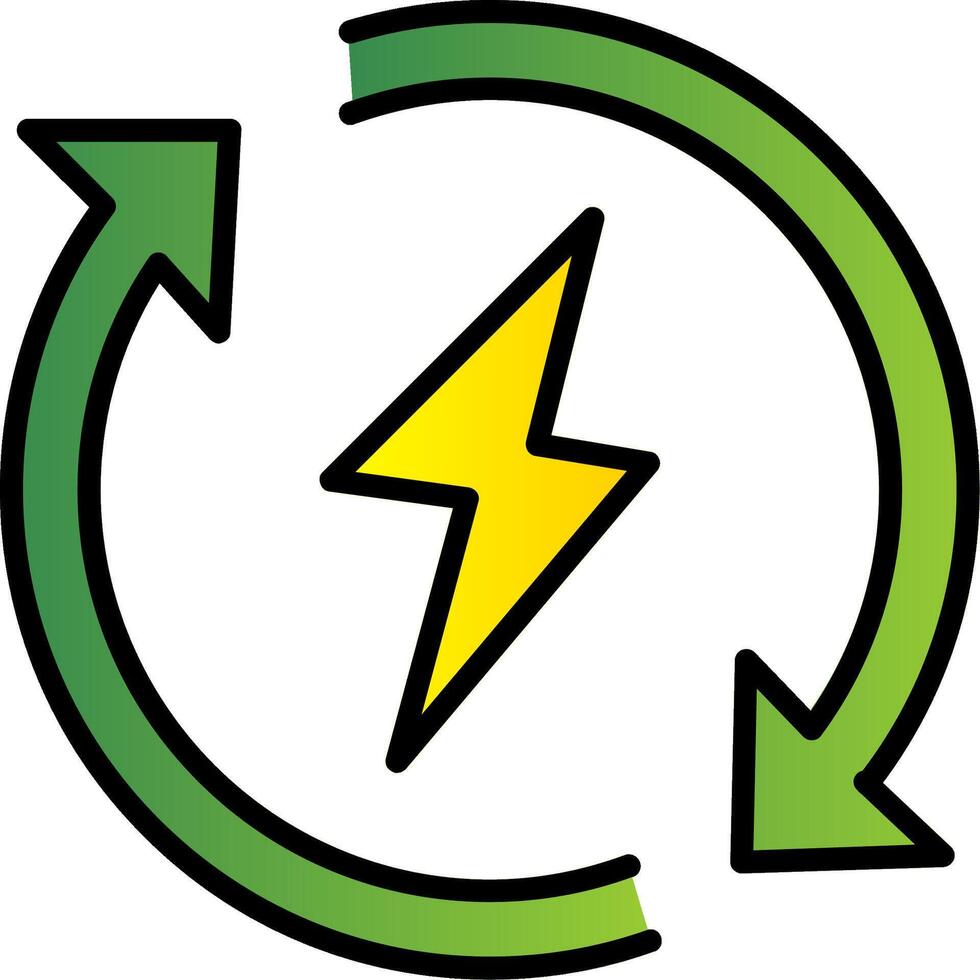 Renewable Energy Line Filled Gradient  Icon vector