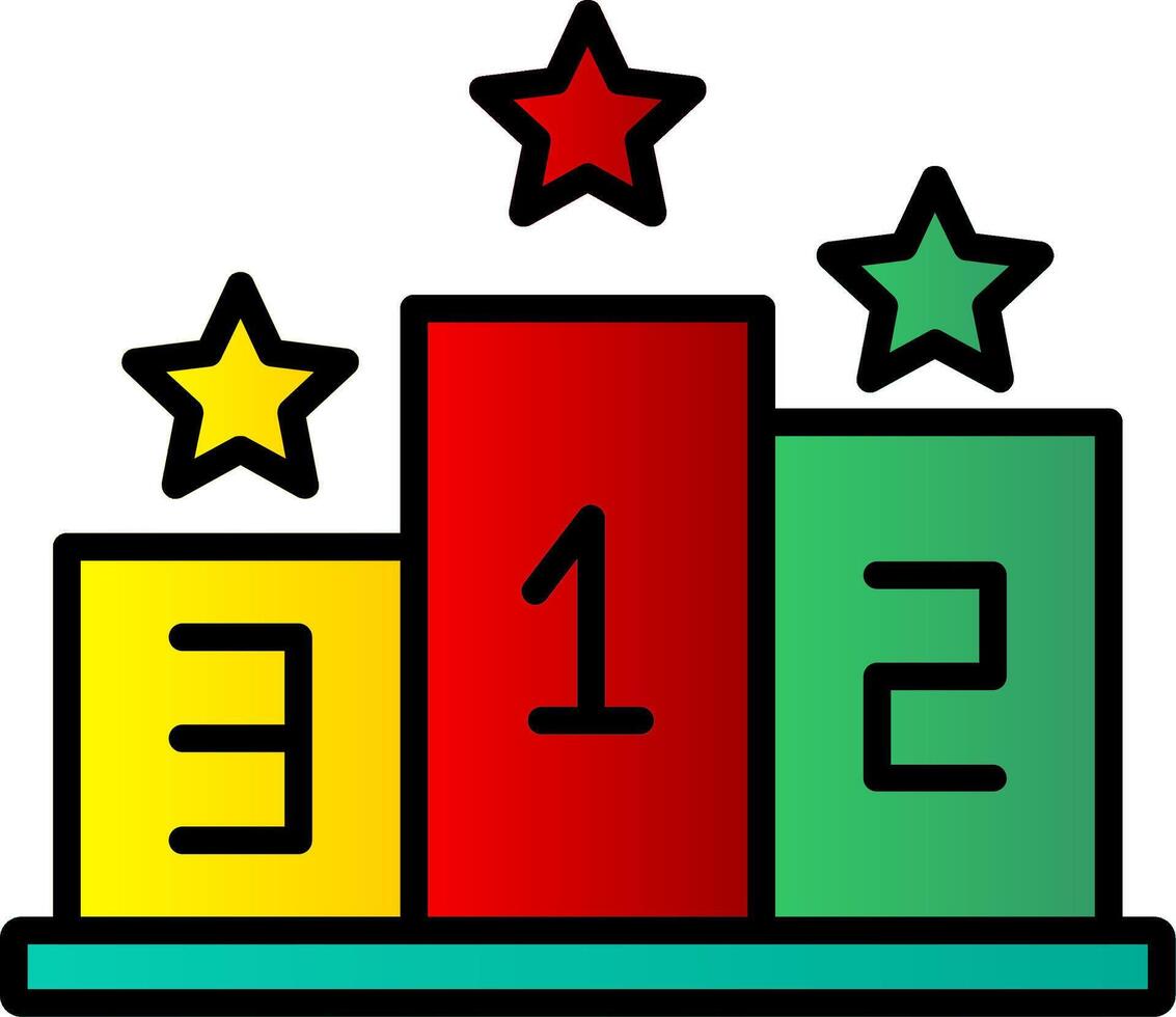 Podium Line Filled Gradient  Icon vector