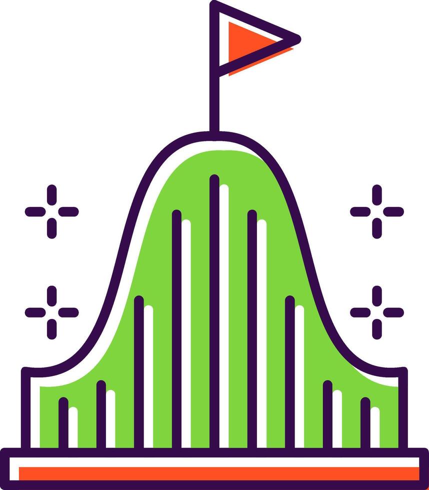 Roller Coaster Filled  Icon vector
