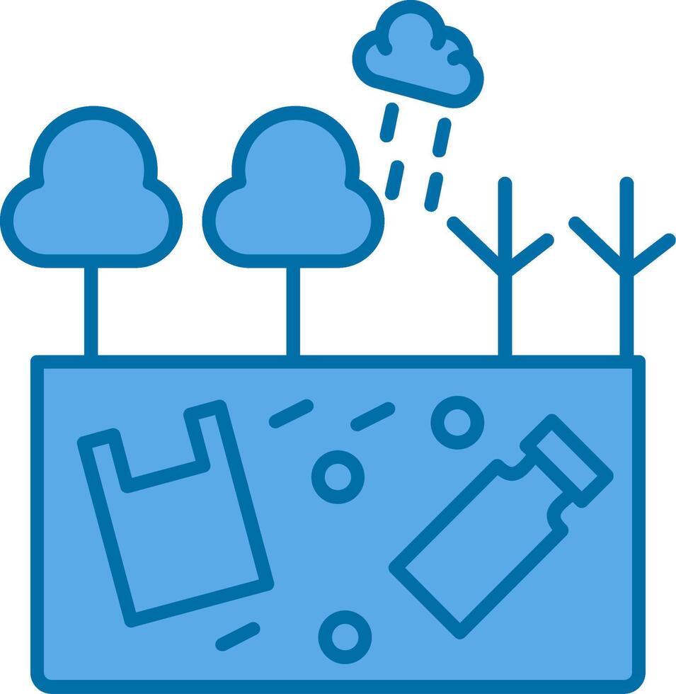 tierra contaminación lleno azul icono vector