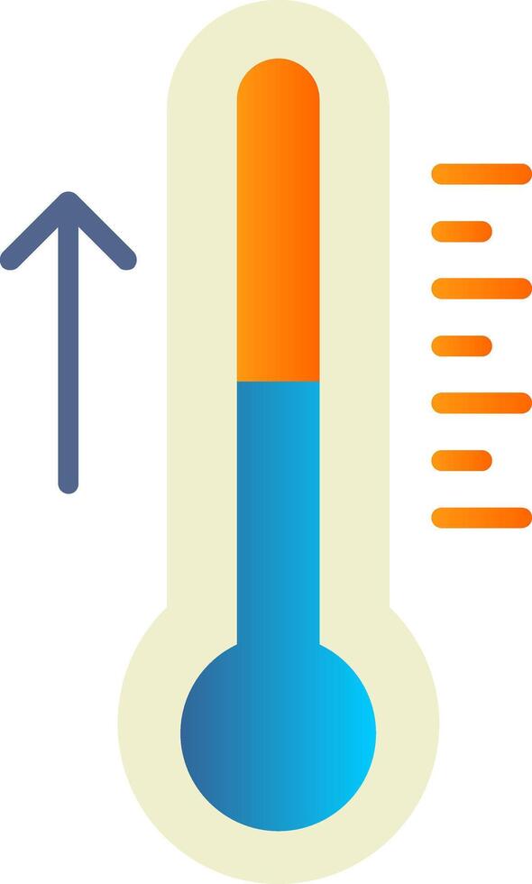 termómetro plano degradado icono vector