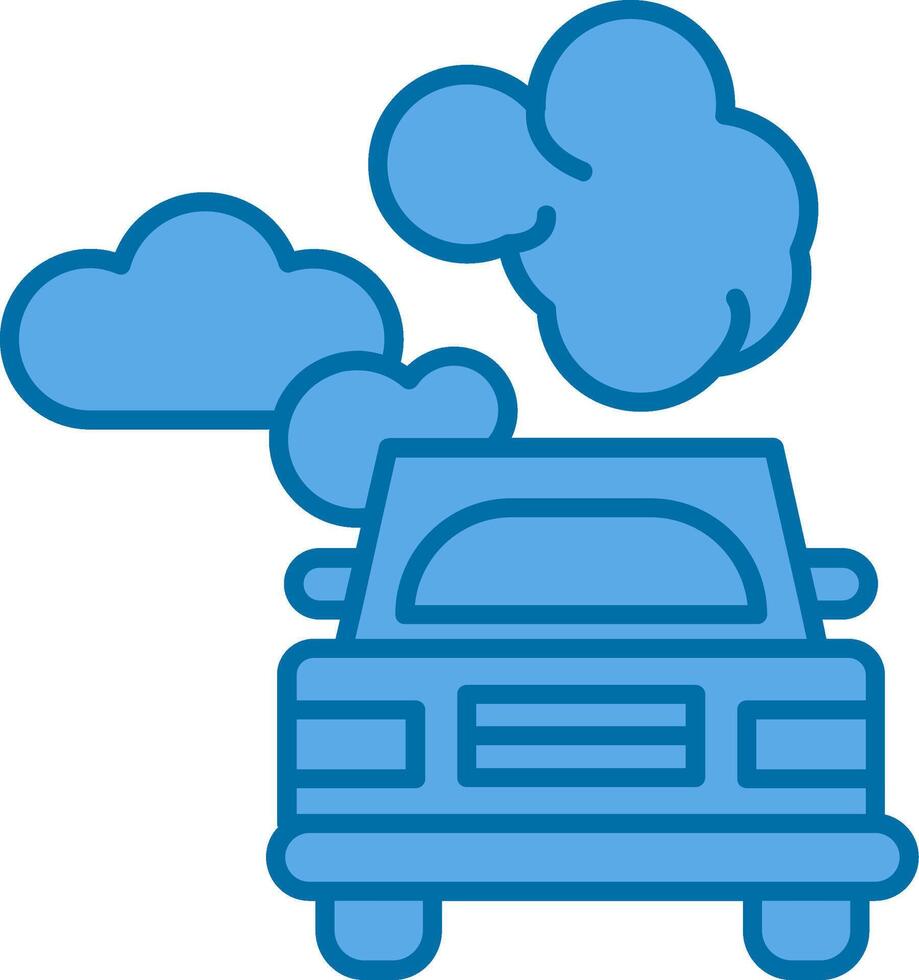 Car Pollution Filled Blue  Icon vector
