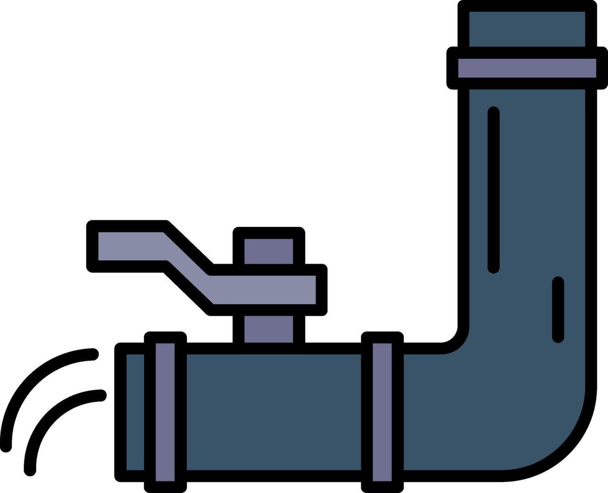Water Supply Line Filled Gradient  Icon vector