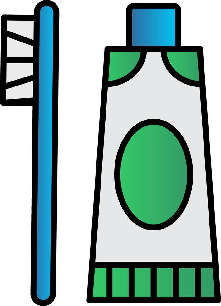 Toothpaste Line Filled Gradient  Icon vector