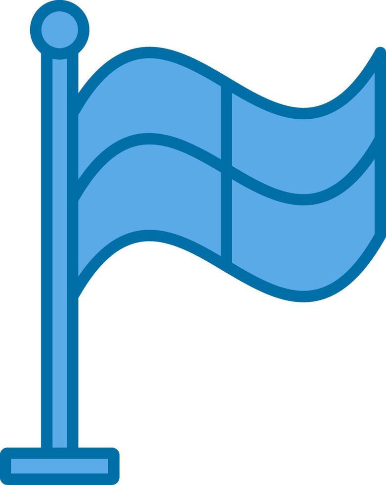 Flag Filled Blue  Icon vector