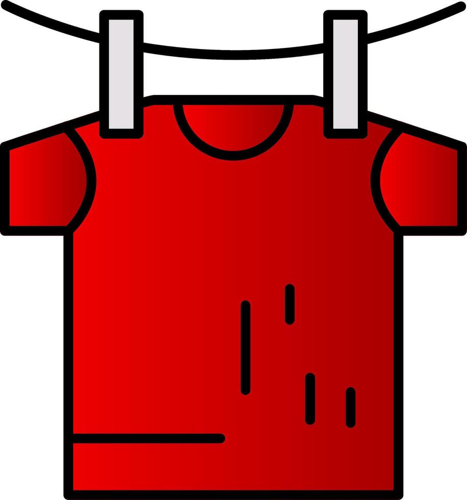 Drying Line Filled Gradient  Icon vector