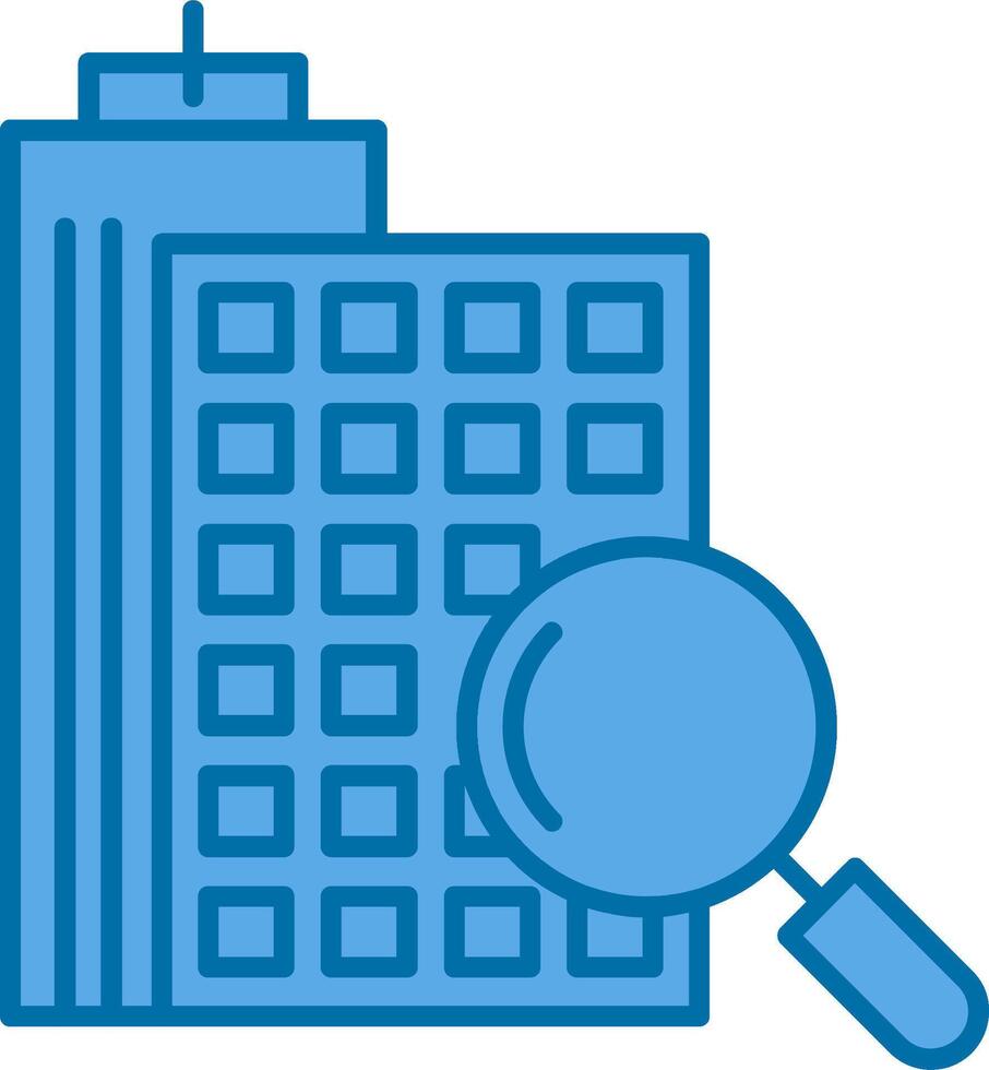 Search Apartment Filled Blue  Icon vector