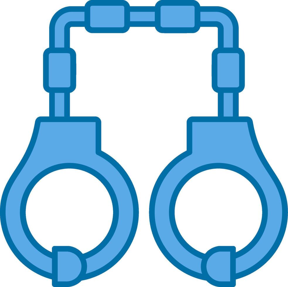 Handcuffs Filled Blue  Icon vector