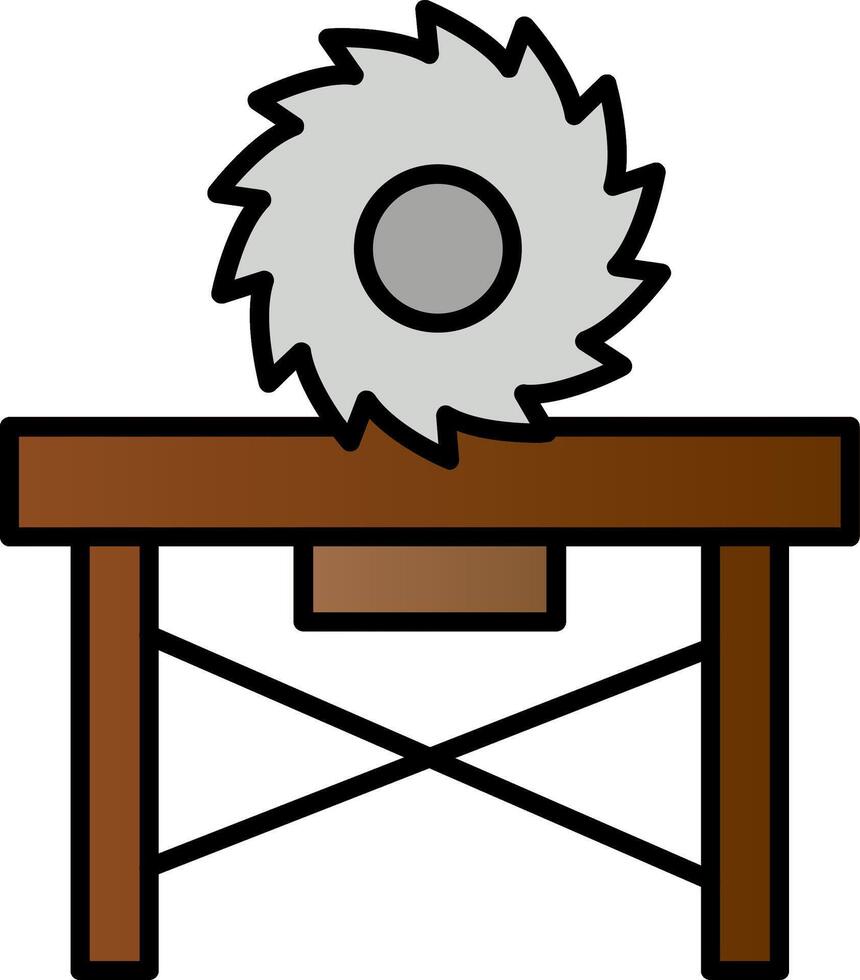 Circular Saw Line Filled Gradient  Icon vector