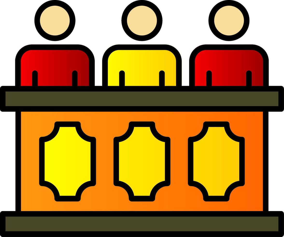 Panel of judges Line Filled Gradient  Icon vector
