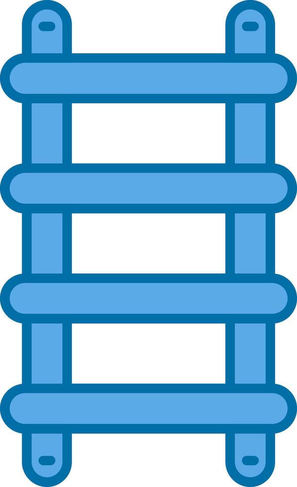 escalera de tijera lleno azul icono vector