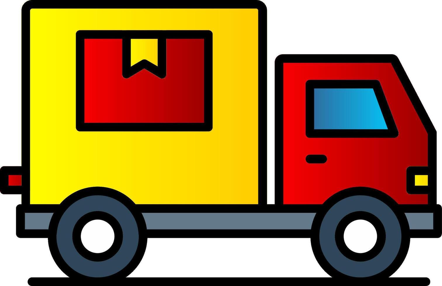 Truck Line Filled Gradient  Icon vector