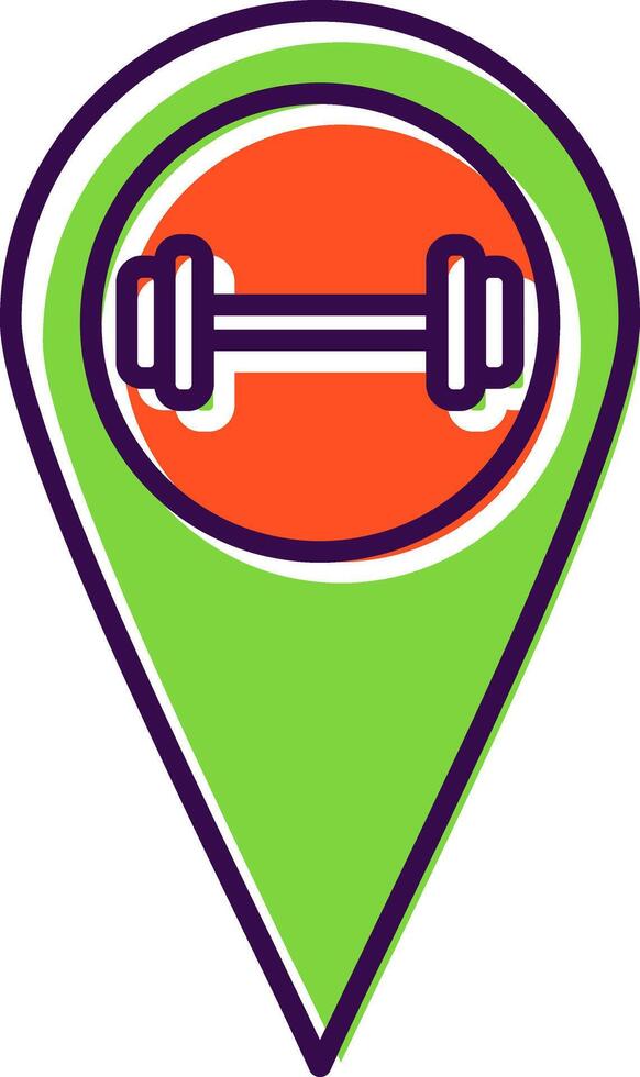 Gym Location Filled  Icon vector