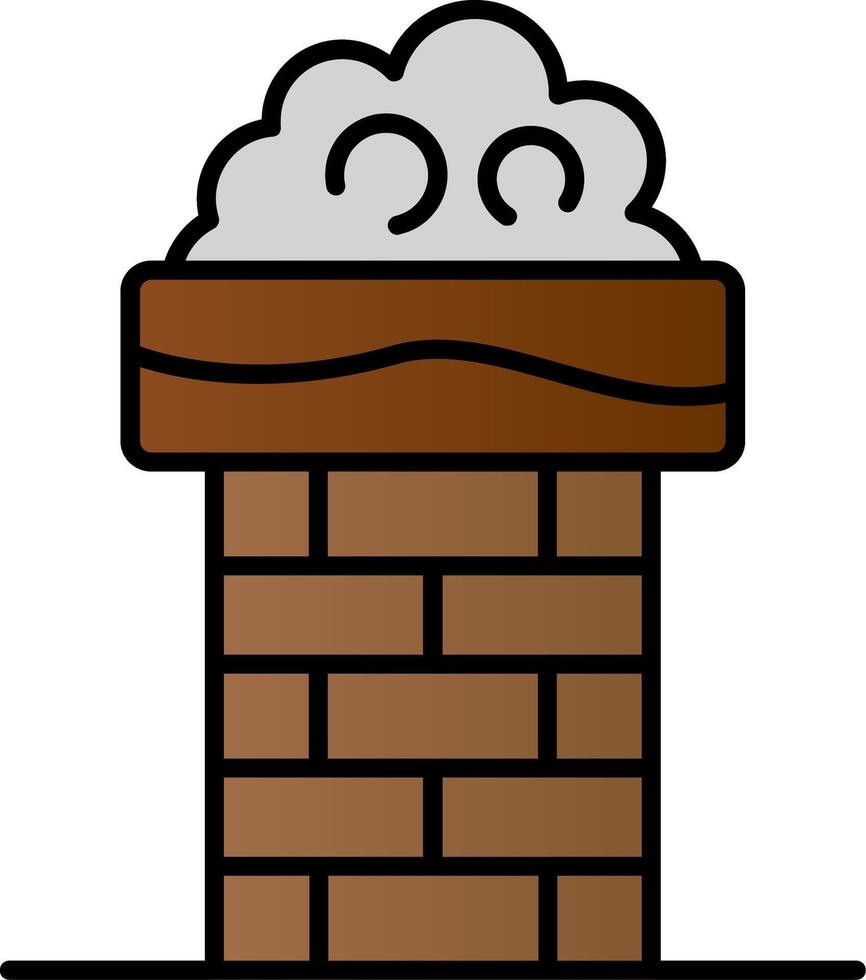 Chimney Top Line Filled Gradient  Icon vector