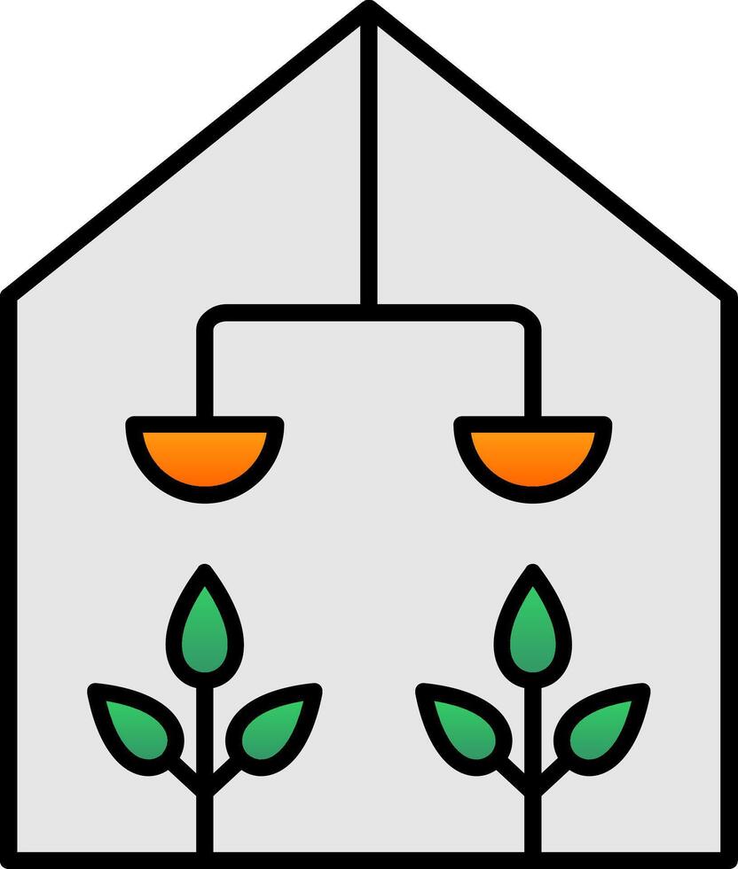 Greenhouse Line Filled Gradient  Icon vector