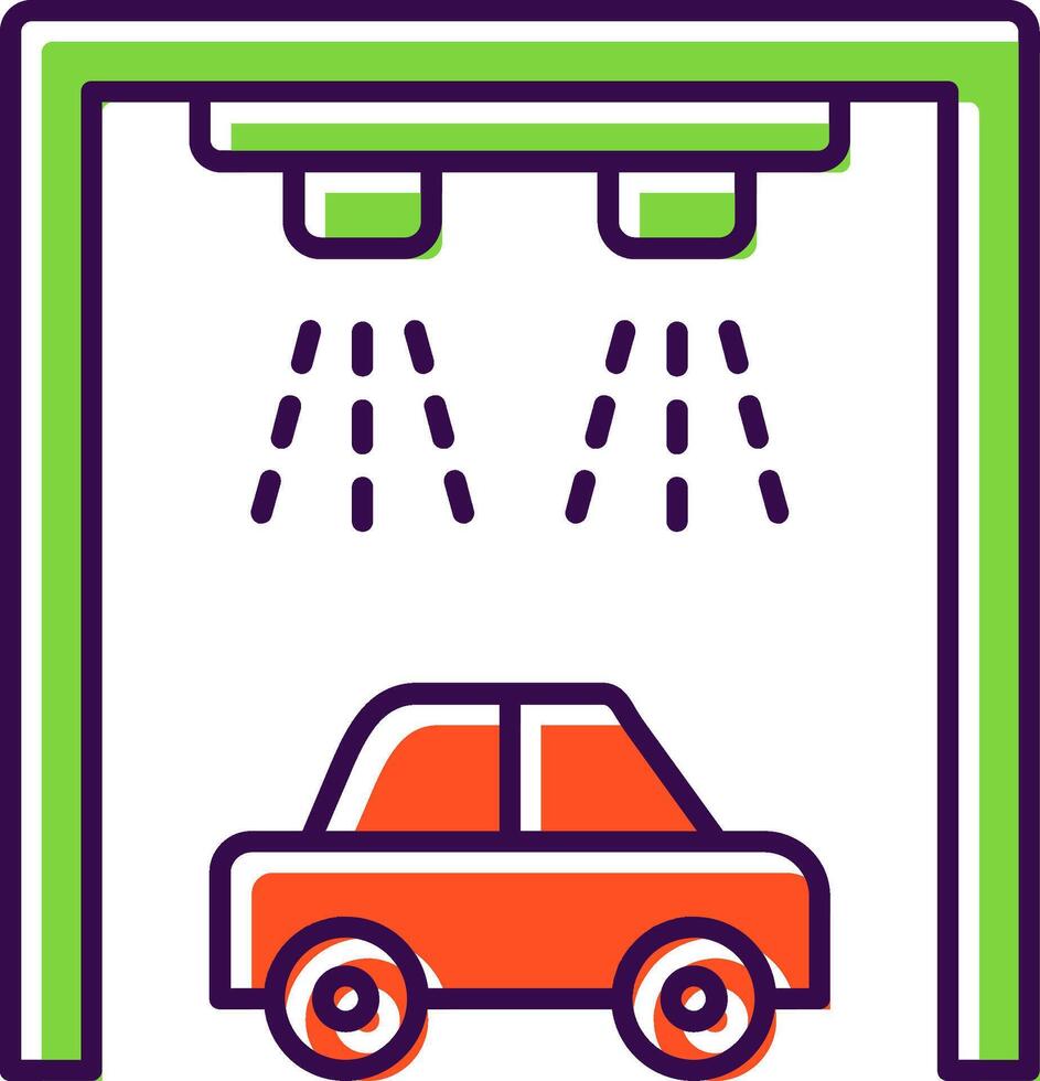 Car Wash Filled  Icon vector