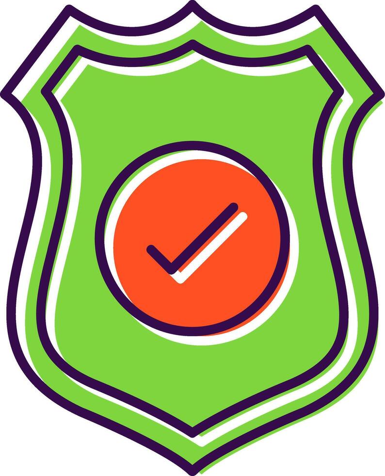 Sheild Filled  Icon vector