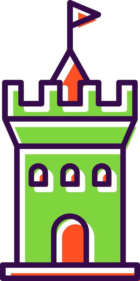 castillo lleno icono vector