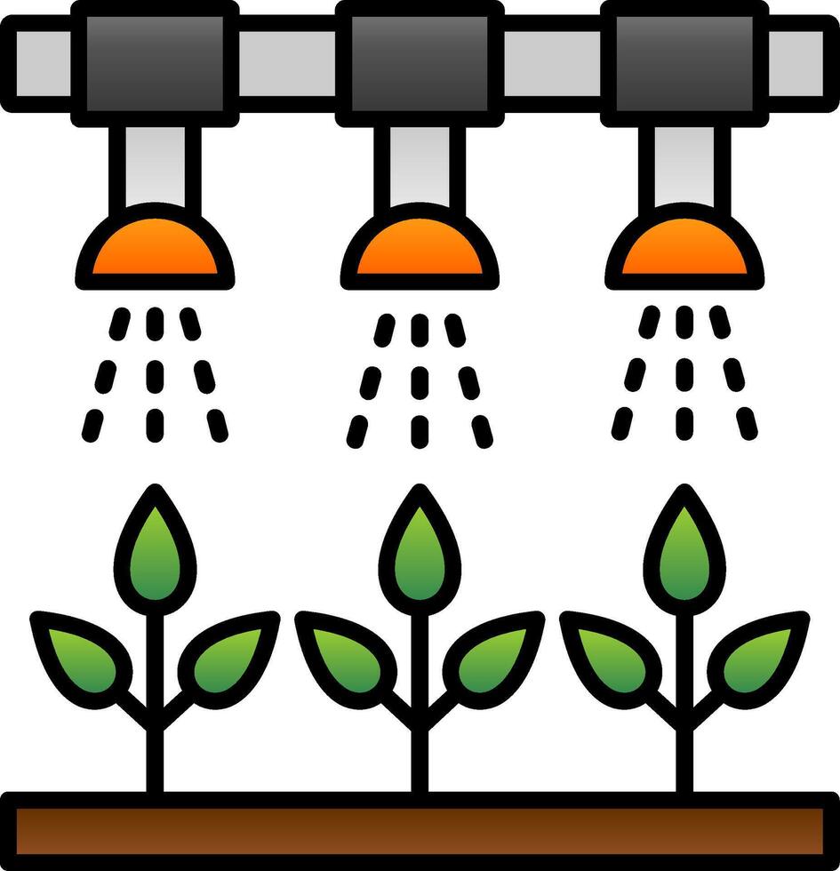 Irrigation System Line Filled Gradient  Icon vector