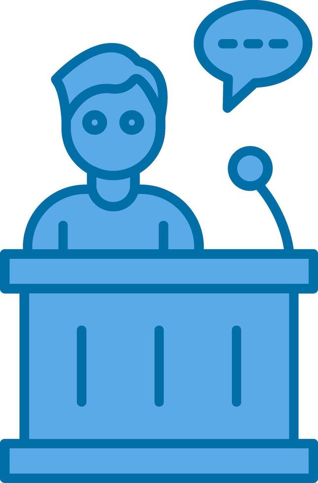 Speech Filled Blue  Icon vector