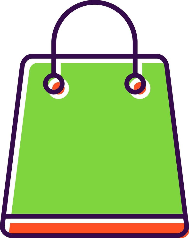 compras bolso lleno icono vector