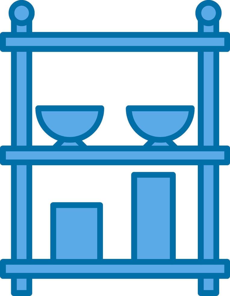 Shelves Filled Blue  Icon vector