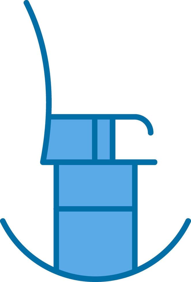 Rocking Chair Filled Blue  Icon vector