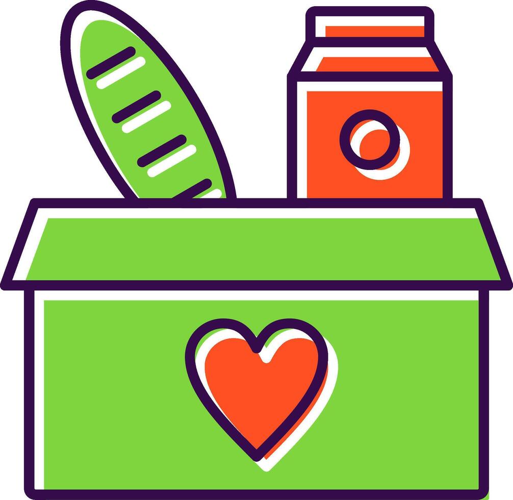 Food Donation Filled  Icon vector